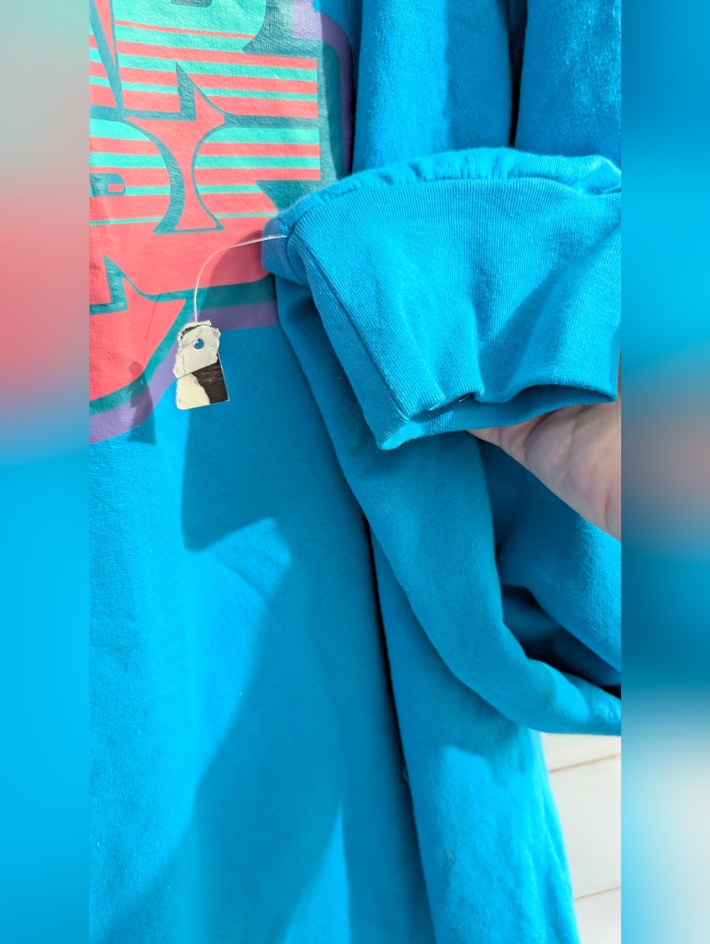 Unisex Star Wars Turquoise Crewneck Sweatshirt with Multicolor Logo Size 2XL - Picture 3 of 5